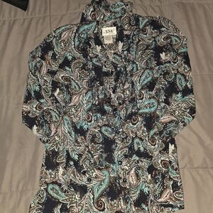 Paisley Button-Up Blouse